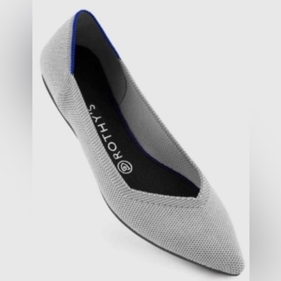 NWOT Rothy's The Point Ballet Flat Shoes Flax Birdseye Women's Size 7 - Picture 5 of 11